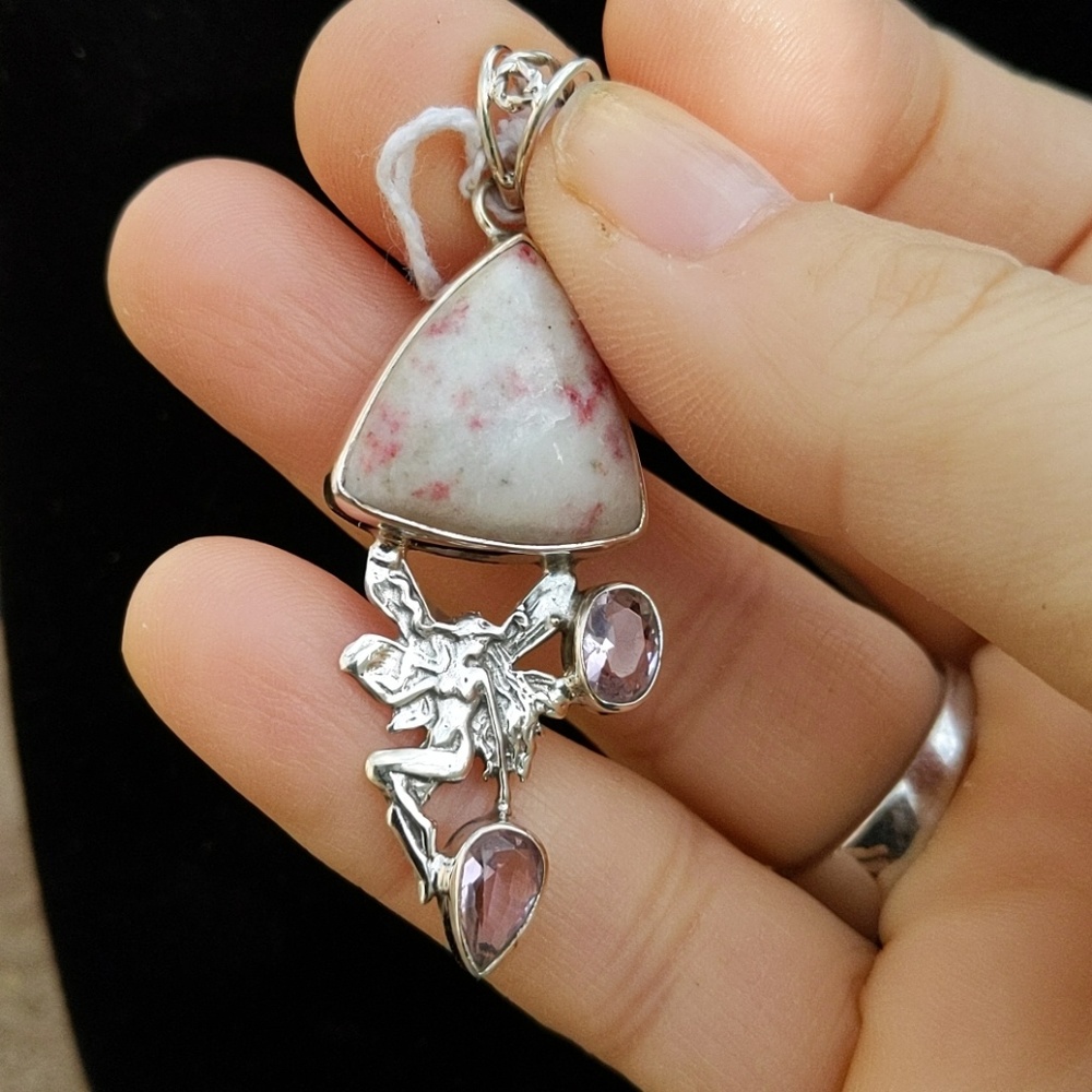 Many other pendants available With free chain W Dendritic Opal/Amethyst